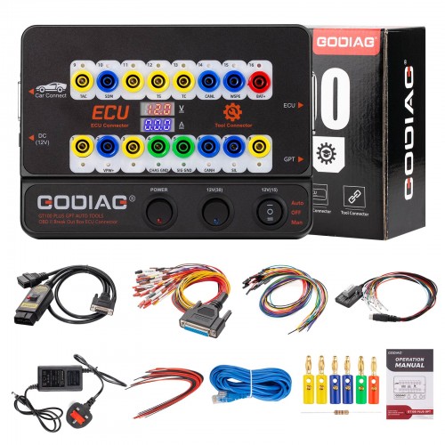 Тестова платформа GODIAG GT100 PLUS GPT ENET DOIP 24V-12V  OBD II Break Out Box ECU