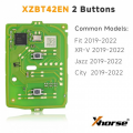 Xhorse XZBT42EN, дистанционно за Honda Fit, XR-V, Jazz, Cityy - 2 бутона